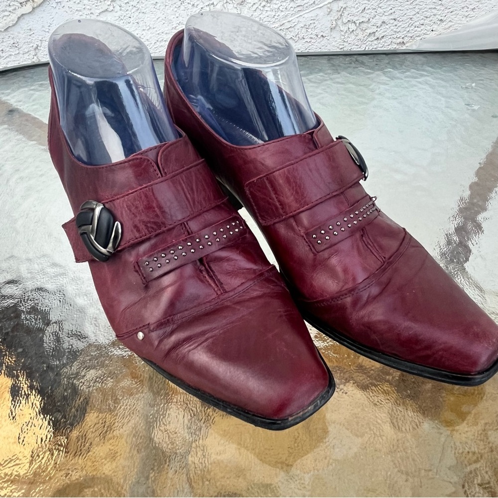 Dorking by Fluchos Merlot Slip On Block Heel Shoes